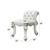 ACME Vendome Beige Synthetic Leather & Antique Pearl Vanity Stool Model BD01508