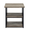 ACME Zudora Antique Oak & Black Nightstand Model BD01749