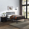 ACME Zudora Antique Oak & Black Nightstand Model BD01749