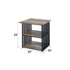 ACME Zudora Antique Oak & Black Nightstand Model BD01749