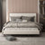 ACME Carena Light Gray Fabric White & Walnut Queen Bed Model BD02027Q