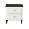 ACME Carena White & Walnut Nightstand with USB Port Model BD02028