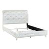 ACME Dorothy Pearl White Synthetic Leather & Ivory Full Bed (Padded Sleigh) Model BD02264F