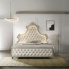 ACME Lucienne Beige Velvet Eastern King Bed with LED Model BD02334EK