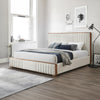 ACME Kaleea Beige Chenille & Walnut Eastern King Bed Model BD02467EK