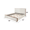 ACME Kaleea Beige Chenille & Walnut Eastern King Bed Model BD02467EK