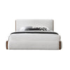 ACME Sandro White Bouclé & Walnut Queen Bed Model BD02470Q