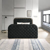 ACME Kana Black Upholstery Velvet Eastern King Bed with LED Fireplace & TV Cabinet Model BD03121EK
