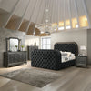 ACME Kana Black Upholstery Velvet Queen Bed with LED Fireplace & TV Cabinet Model BD03122Q