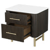 ACME Clayten Engineering Marble Top & Espresso Nightstand with Marble Top Model BD04093