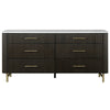 ACME Clayten Engineering Marble Top & Espresso Dresser with Marble Top Model BD04095