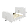 ACME Shelyn White Teddy Sherpa & Chrome EK Bed with LED TV Cabinet Fireplace & Bluetooth Model BD04751EK