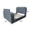 ACME Kana Gray Upholstery Velvet Eastern King Bed with LED Fireplace & TV Stand Model BD05071EK