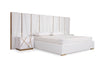 Queen Modrest Nixa Modern White Bonded Leather & Gold Bed Model VGVCBD1909-WHT-Q