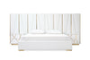 Modrest Nixa Modern White Bonded Leather & Gold Bed Model VGVCBD1909-WHT