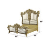ACME Desiderius Beige Fabric Antique Gold & Hand Paint Brown Eastern King Bed Model BD20001EK
