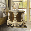 ACME Desiderius Antique Gold & Hand Paint Brown Nightstand Model BD20003