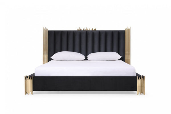 Modrest Token Modern Black & Gold Bed Model VGVCBD815-BED