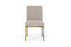 Modrest Beasley Modern Beige Linen & Brass Dining Chair Model VGMY-3756-BGE