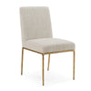Beasley Modern Off-White Linen + Brass Dining Chair