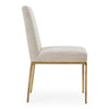 Beasley Modern Off-White Linen + Brass Dining Chair