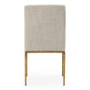 Beasley Modern Off-White Linen + Brass Dining Chair