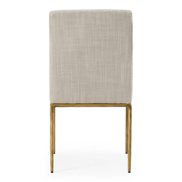 Beasley Modern Off-White Linen + Brass Dining Chair
