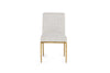 Modrest Beasley Modern Off White Linen & Brass Dining Chair Model VGMY-3756-WHT
