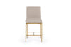 Modrest Beasley Modern Beige Linen & Brass Counter Chair Model VGMY-3756-26-BGE