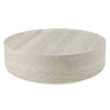 Modrest Benji Modern Faux Travertine Round Small Coffee Table Model VGIP-ST902