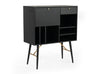 Modrest Billy Modern Black Oak & Gold Tall Buffet Model VGDWJ9584-1