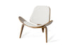 Modrest Warren Mid Century White & Walnut Accent Chair Model VGBNBLS-01WL-WHT