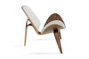 Modrest Warren Mid Century White & Walnut Accent Chair Model VGBNBLS-01WL-WHT