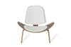 Modrest Warren Mid Century White & Walnut Accent Chair Model VGBNBLS-01WL-WHT