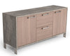 Boston Modern Brown Oak & Faux Concrete Office File Cabinet