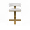 Modrest Boswell Modern White & Matte Gold Barstool Model VGRH-RHS-BS-158-WHTGLD