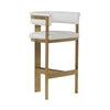 Modrest Boswell Modern White & Matte Gold Barstool Model VGRH-RHS-BS-158-WHTGLD