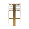 Modrest Boswell Modern White & Matte Gold Barstool Model VGRH-RHS-BS-158-WHTGLD