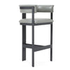 Modrest Boswell Modern Grey Faux Leather & Black Barstool Model VGRH-RHS-BS-158-GRYBLK