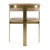 Modrest Boswell Modern Brown Faux Leather & Gold Dining Chair Model VGRH-RHS-DC-158-BRNGLD