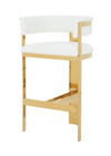 Modrest Boswell Modern White & Gold Barstool Model VGRHBOSWELL-WHT-BS