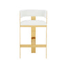 Modrest Boswell Modern White & Gold Barstool Model VGRHBOSWELL-WHT-BS