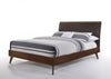 Eastern King Modrest Marshall Mid Century Modern Brown Fabric & Walnut Bed Model VGMABR-39-BED-EK