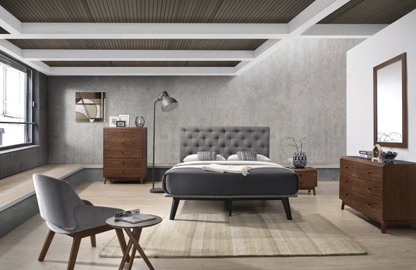 Modrest Gibson Modern Grey Fabric Super King 72" X 80" Bed Model VGMABR-54-BED-NK