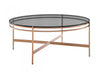 Modrest Bradford Modern Smoked Glass & Rosegold Coffee Table Model VGEWCT1011-3AA-CT