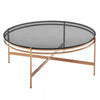 Modrest Bradford Modern Smoked Glass & Rosegold Coffee Table Model VGEWCT1011-3AA-CT