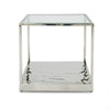 Modrest Braxton Contemporary Clear Wave Glass End Table Model VGGMET-1676-ET