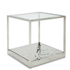 Modrest Braxton Contemporary Clear Wave Glass End Table Model VGGMET-1676-ET