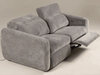 Brevig Modern Grey Fabric Sofa w/ 2 Recliners