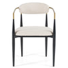 Modrest Buchtel Mid Century Modern Light Grey & Gold Arm & Black Dining Chair Model VGDWJ1312-GRY